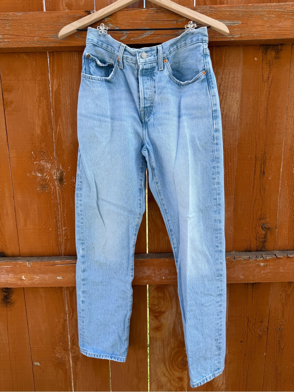 Levi's Light Blue High-Rise Straight Jeans